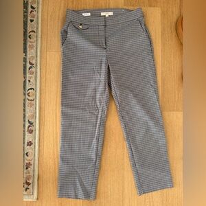 LOFT Blue and White Checkered Pants